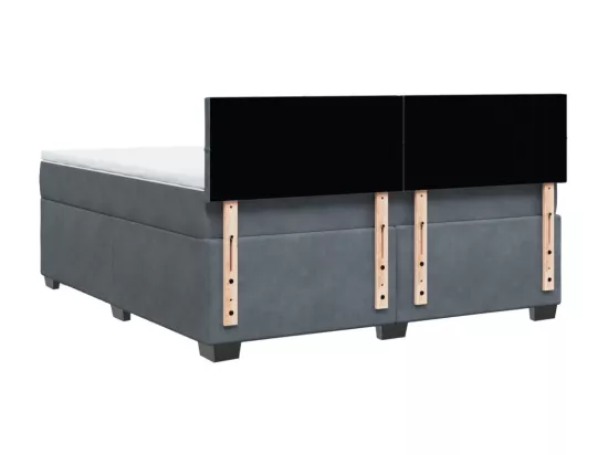 Sommier à lattes de lit et matelas Gris foncé 180x200cm Velours