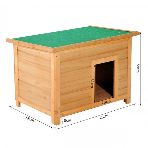 Casinha de madeira para cachorro PawHut, amarela
