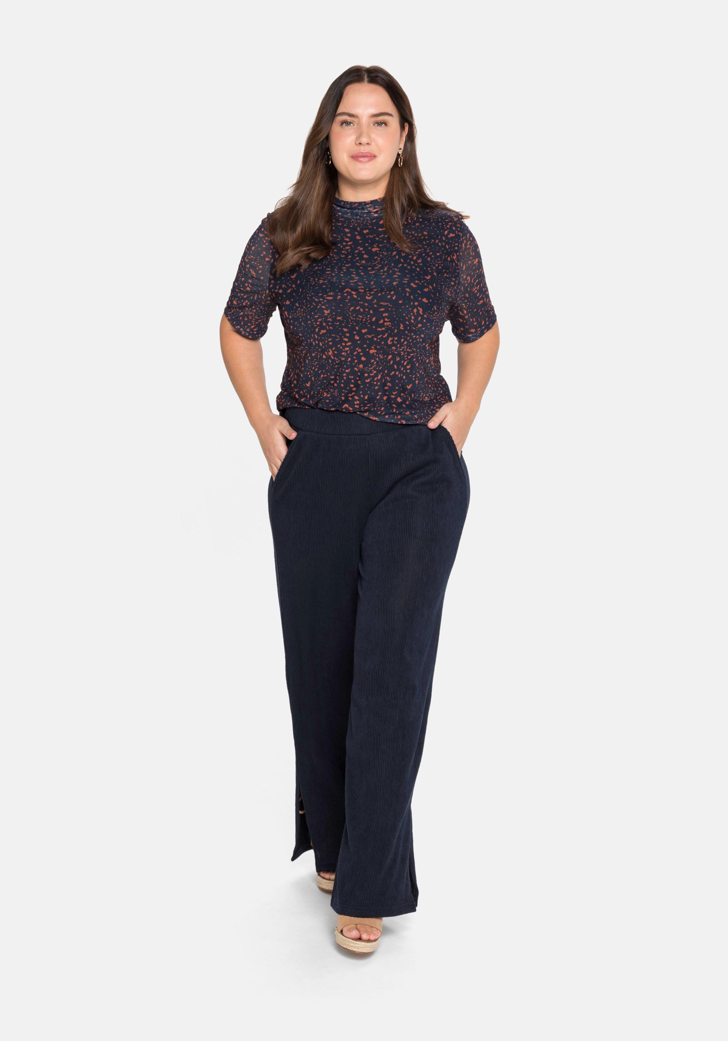 Shirt mit Stehkragen, aus Mesh