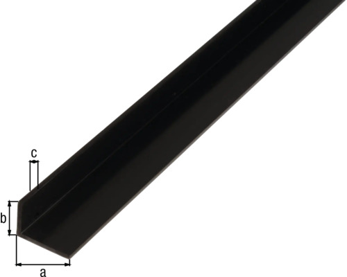 PVC hoekprofiel, zwart, 25x20x2 mm, 2,6 m