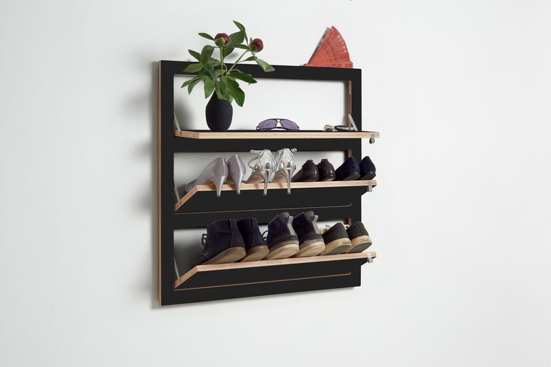 FlaÌpps schoenenrek 80x80-3 - Zwart