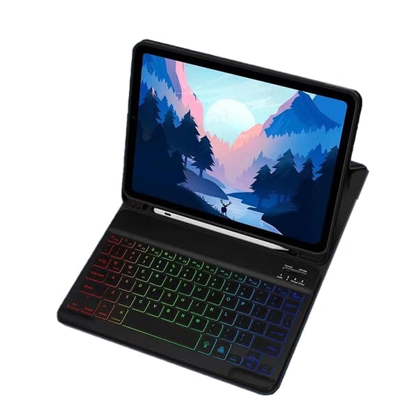 INF Lærveske med RGB Bluetooth-tastatur for iPad iPad 10 10.9 Inches
