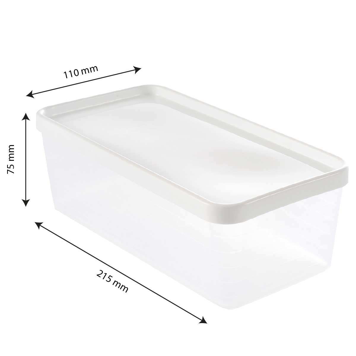 Boîte transparente hermétique 1.2L + le couvercle