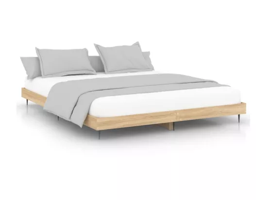Cadre de lit chêne sonoma 150x200 cm bois d'ingénierie