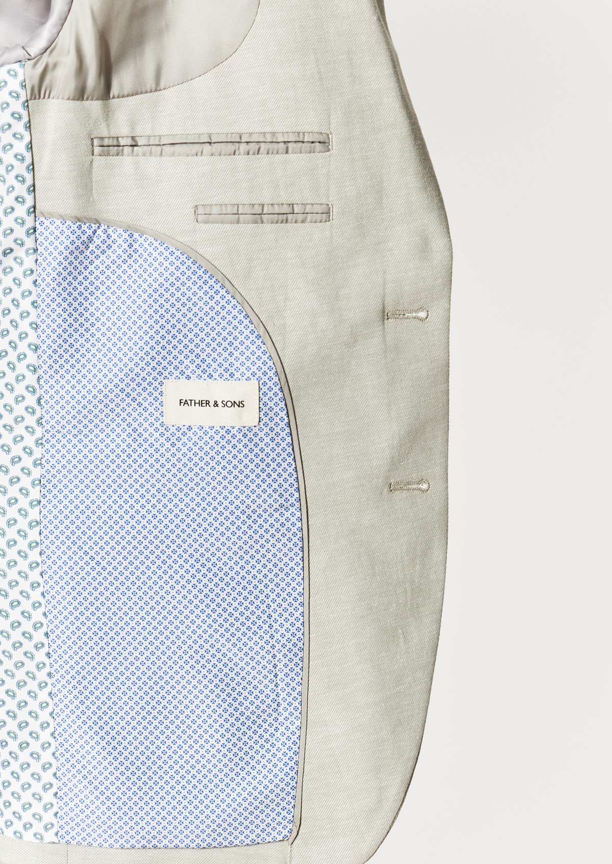 Veste coordonnable Regular en coton et lin mélangés unis vert d'eau