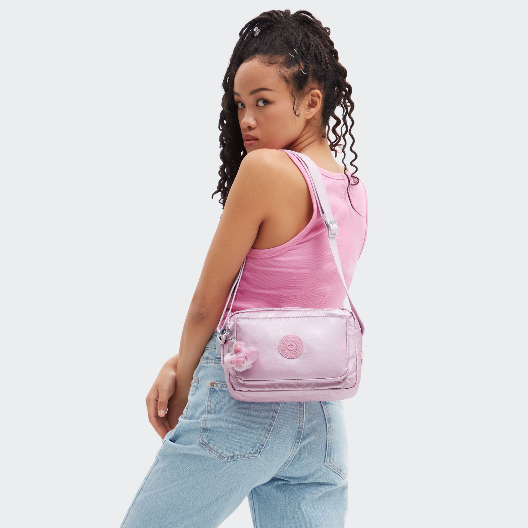 ABANU M Sac à bandoulière réglable polyvalent de taille moyenne  - Metallic Lilac