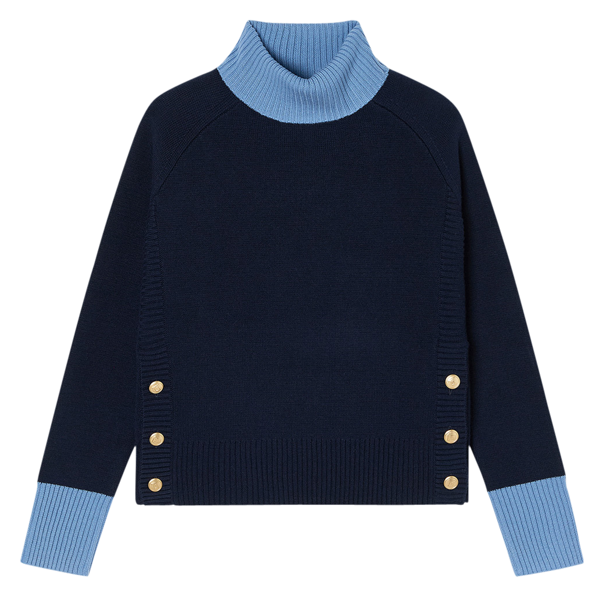 PRAGUE - Pull oversize col montant | Bleu