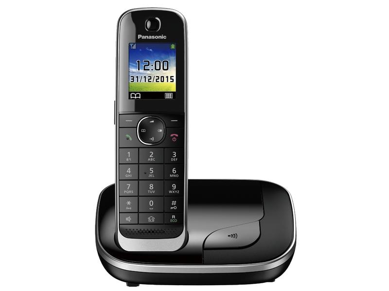 Panasonic Schnurlostelefon KX-TGJ310SLB Schwarz Elegantes und luxuriöses digitales Schnurlostelefon
