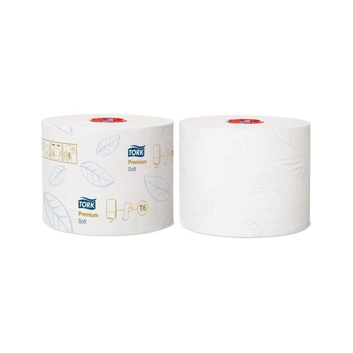 Tork 127520 T6 Premium toiletpapier Mid-size 2-laags wit 90 mtr x 10 cm 27rollen (127520)