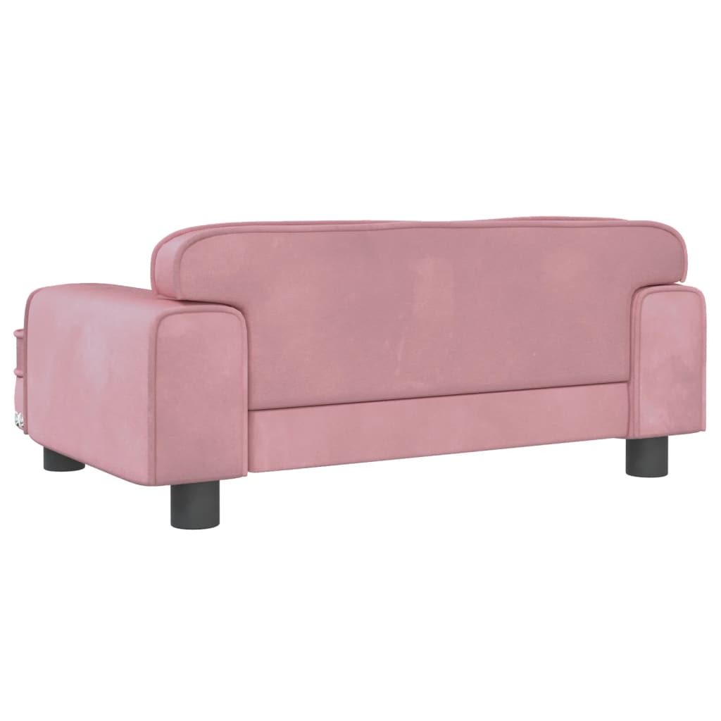 Cama para cães vidaXL em veludo rosa, 70x45x30 cm