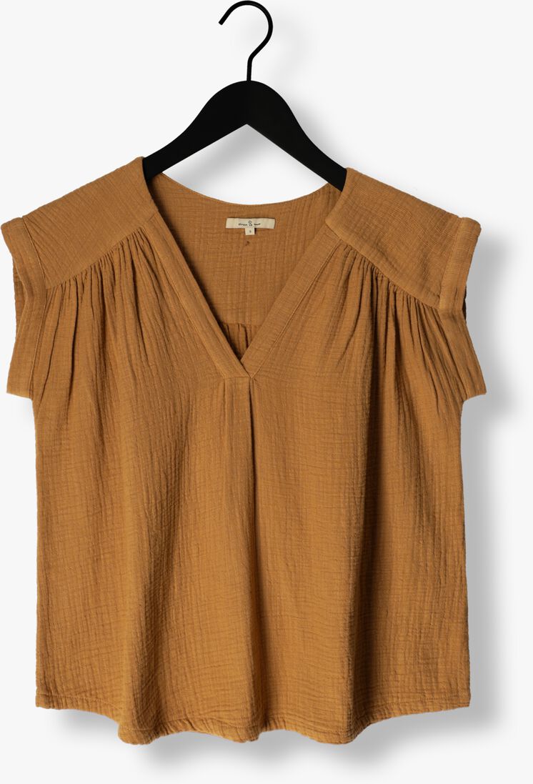 CIRCLE OF TRUST camel circle of trust top pien blouse