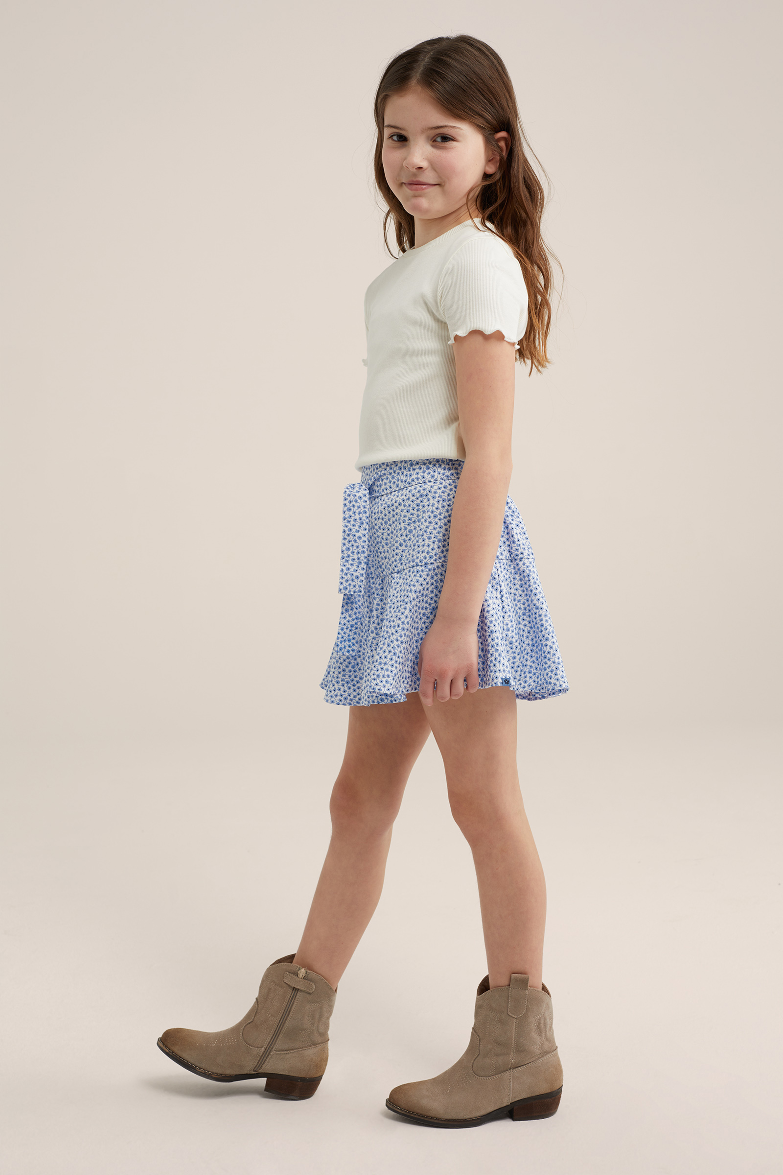 Meisjes skort met dessin WE Fashion Lichtblauw