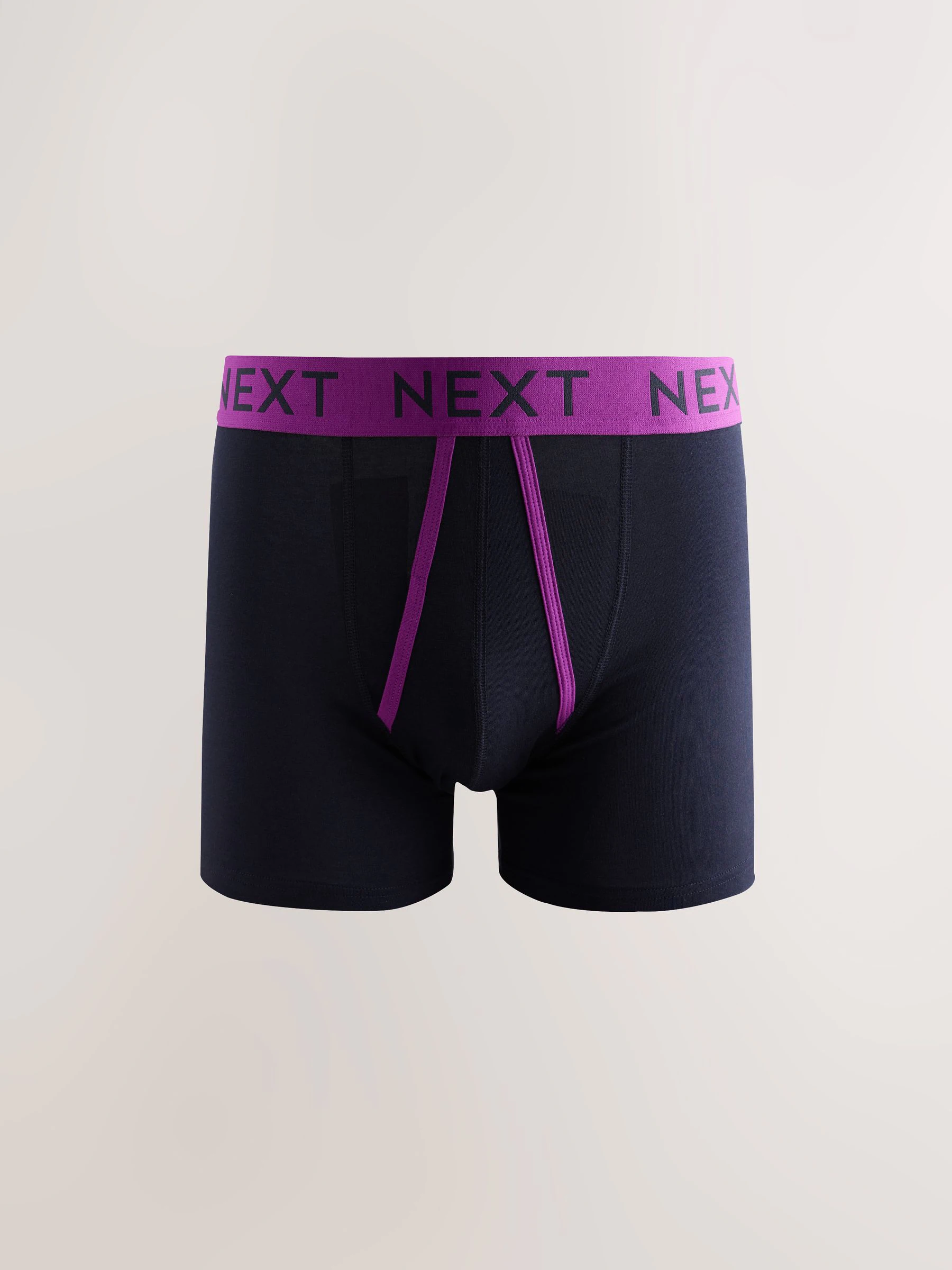 Marineblauwe kleur met opvallende stippen en strepen - Verpakking van 10 - Boxershorts met A-voorkant