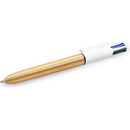 Stylo bille Bic 4 couleurs Festif rétractable point 1 mm - écriture moyenne