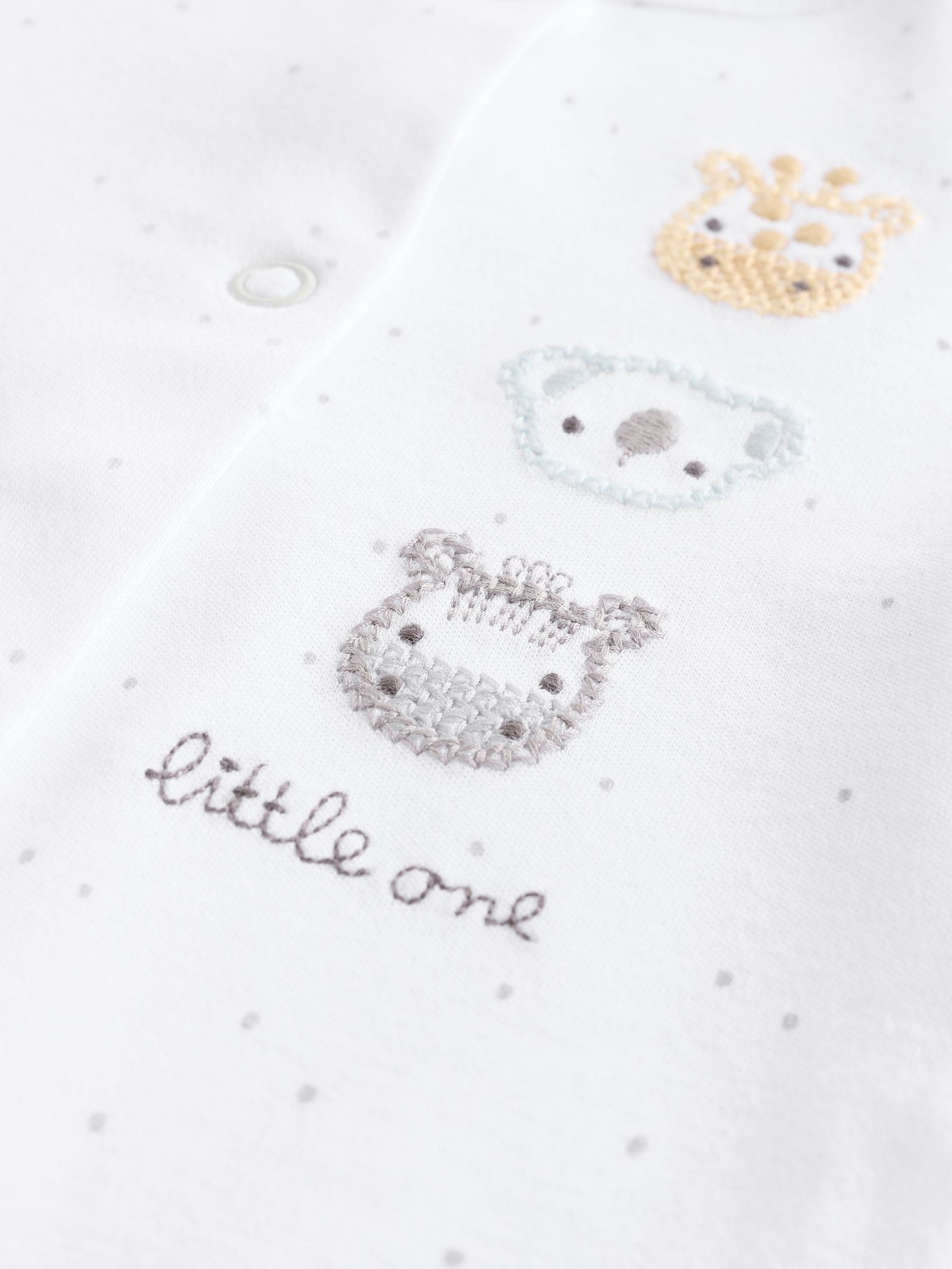 Wit - Dierenprint babypyjama's van 100% katoen, 3 stuks (0-2jaar)