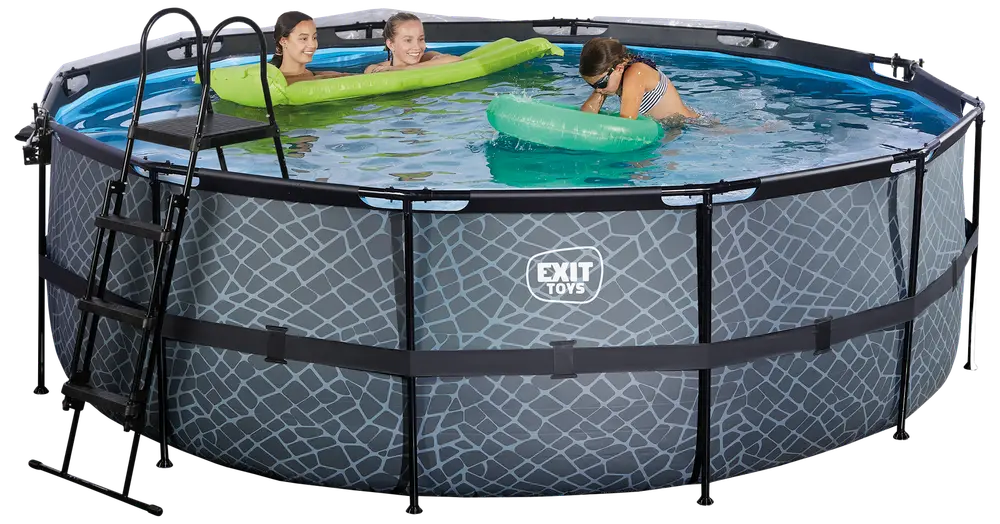 EXIT TOYS Pool Ø427x122cm med pumpe og skærm - Grå