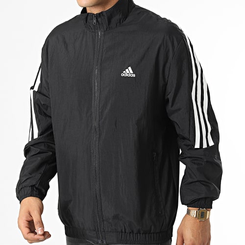 Veste Zippée A Bandes HJ9944 Noir