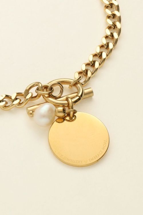 Armband met munt & parel