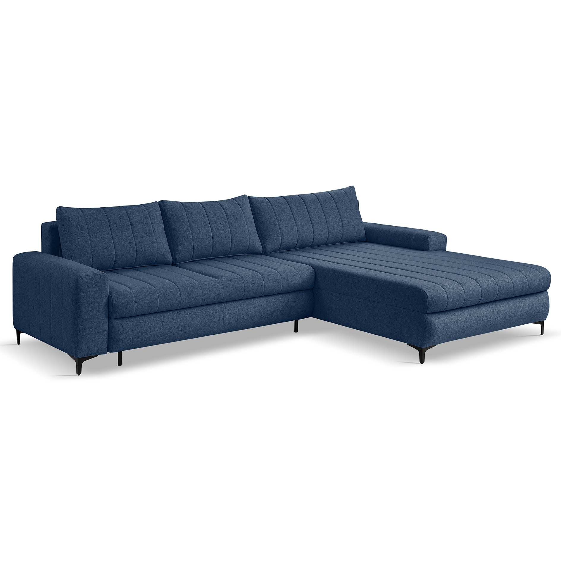 Ecksofa - navy - Liegefunktion und Staukasten