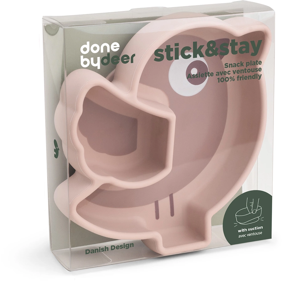 Done by Deer™ Snackteller Silikon Stick&Stay in Birdee Rosa
