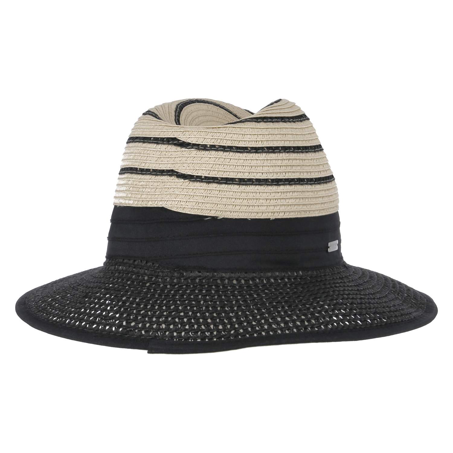 Seeberger Fedora  - leinen/schwarz