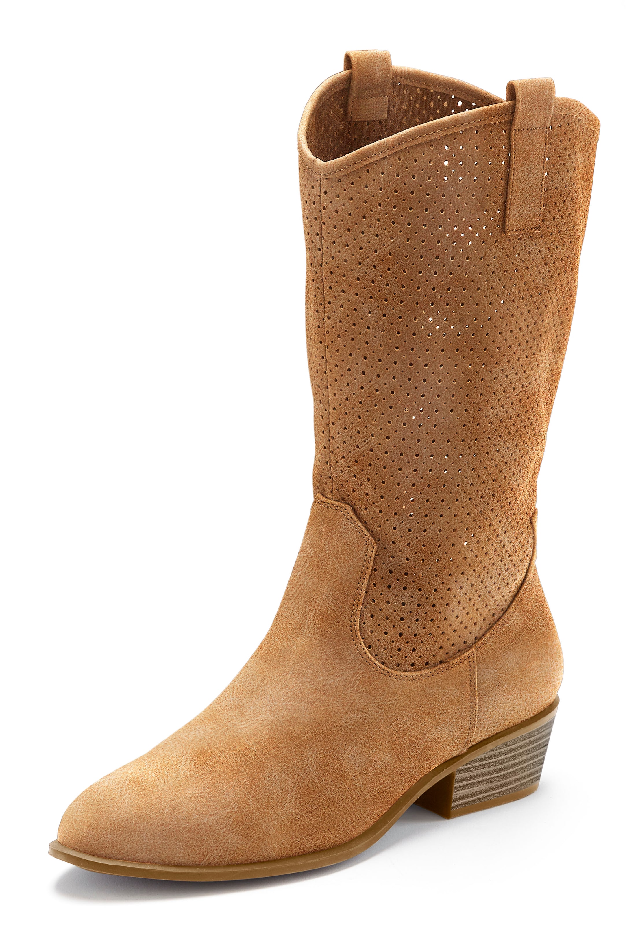 LASCANA Westernstiefel  Sommer Boots, Ankle Stiefelette, Schlupfstiefel, Cowboy-Look, Cut-Outs