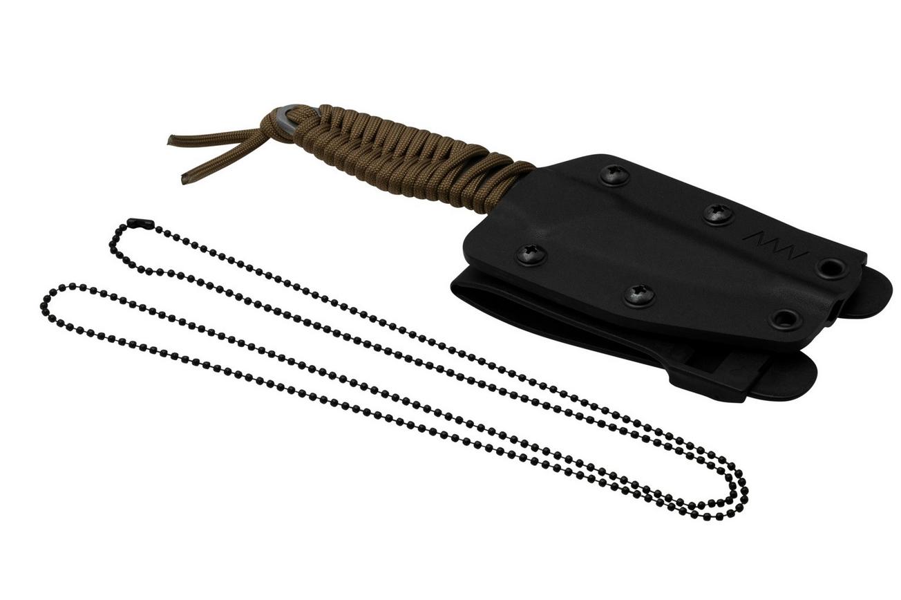 ANV Knives P100 Sleipner, Coyote Paracord, P100-005, Black Kydex Sheath, nekmes