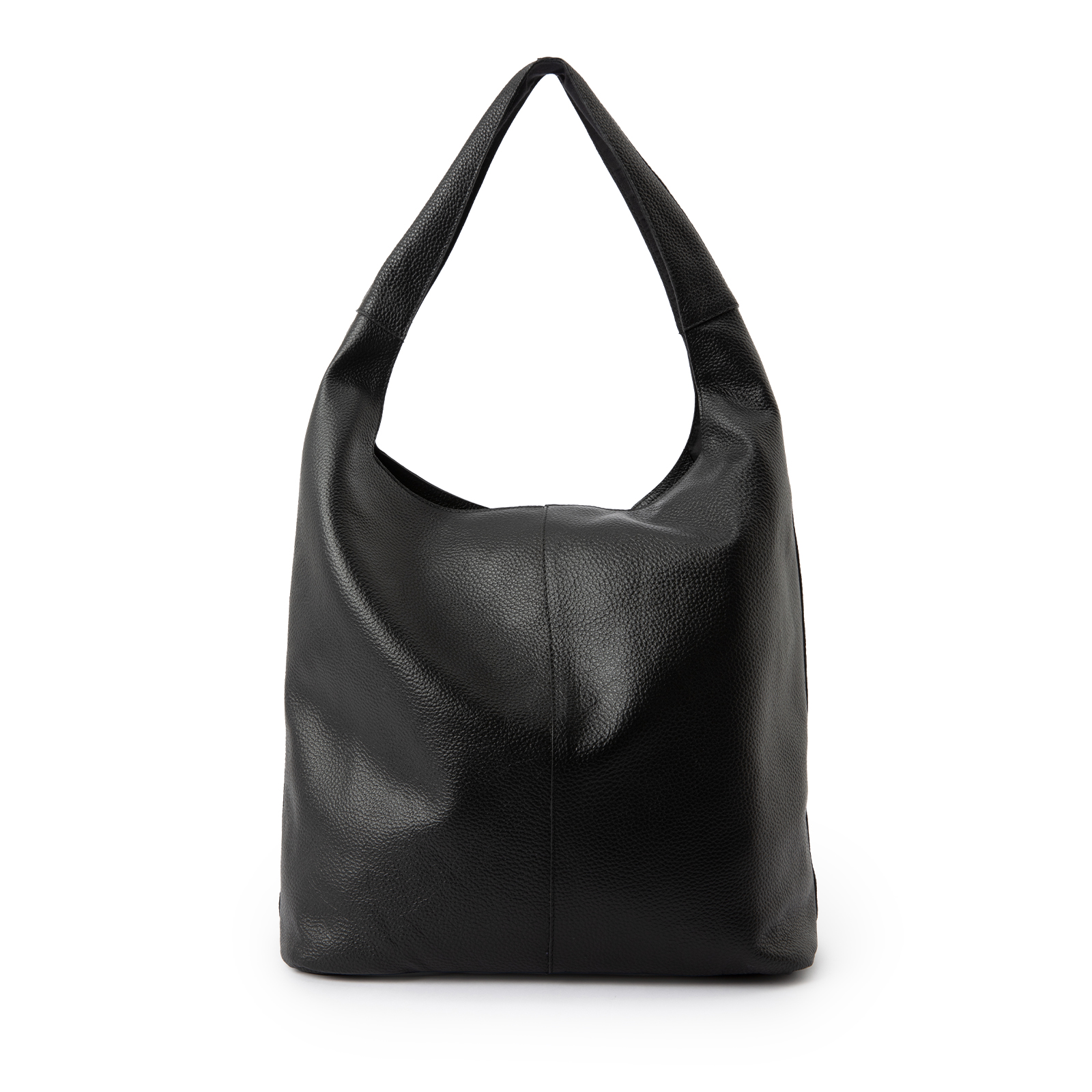Zwarte leren shopper