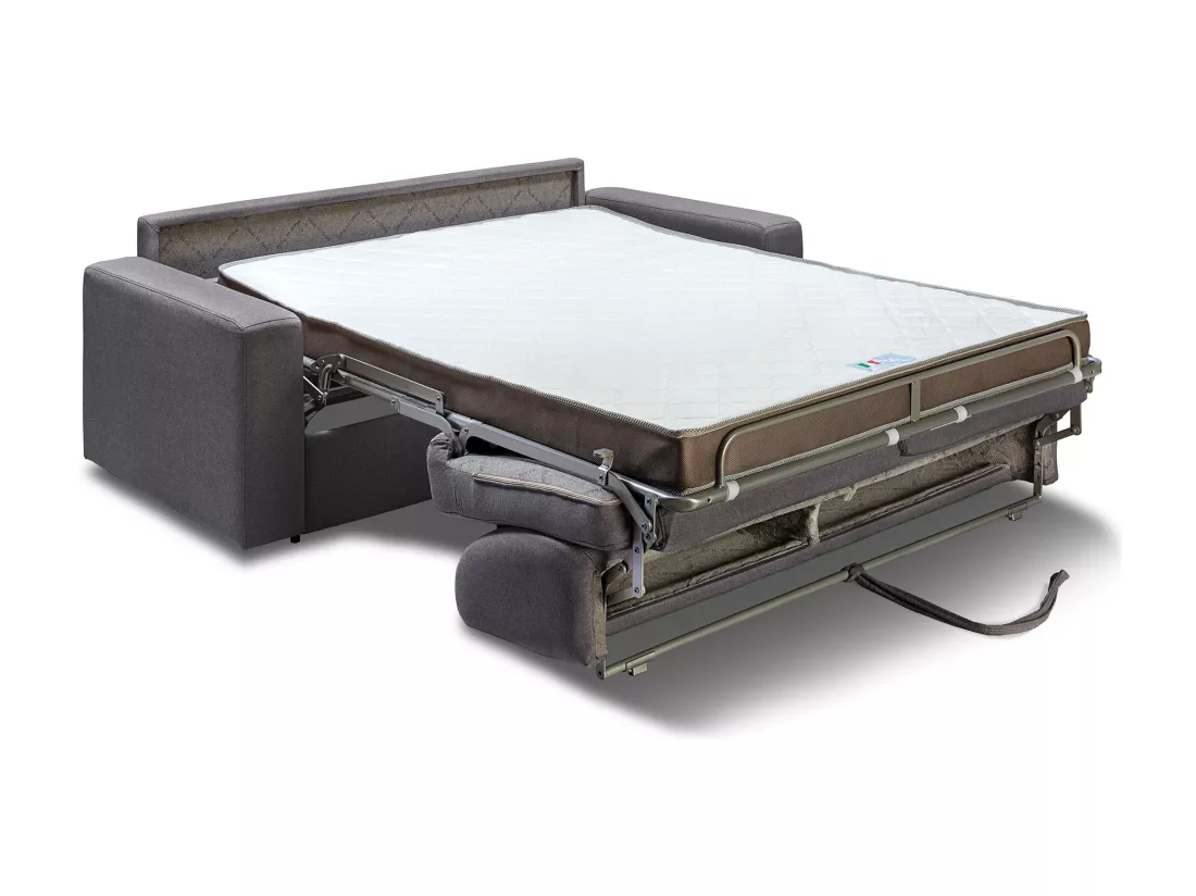Canapé 3 places convertible express en tissu gris anthracite COGLIO