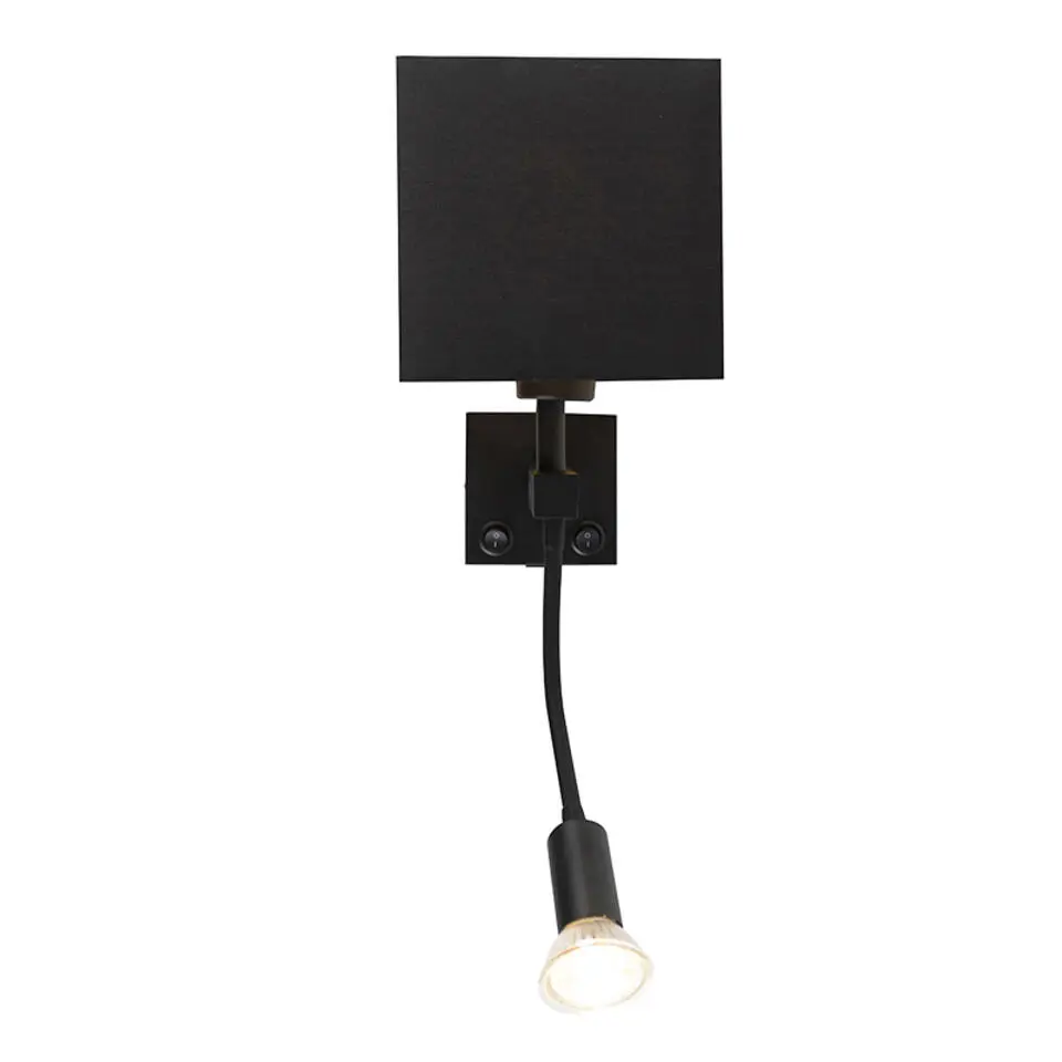 Qazqa wandlampen zeno zwart e27