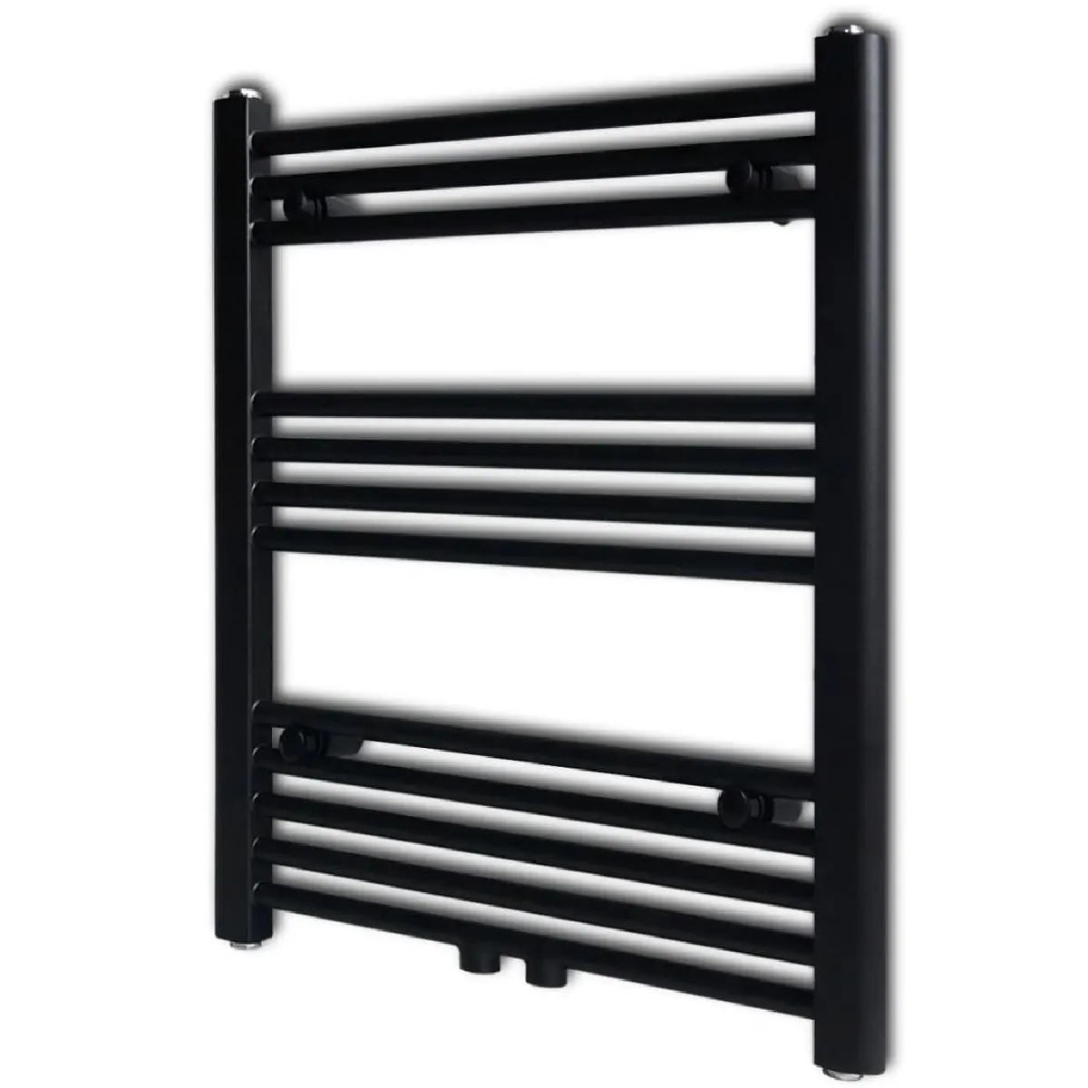vidaXL Sèche-Serviettes Eau Chaude - Noir