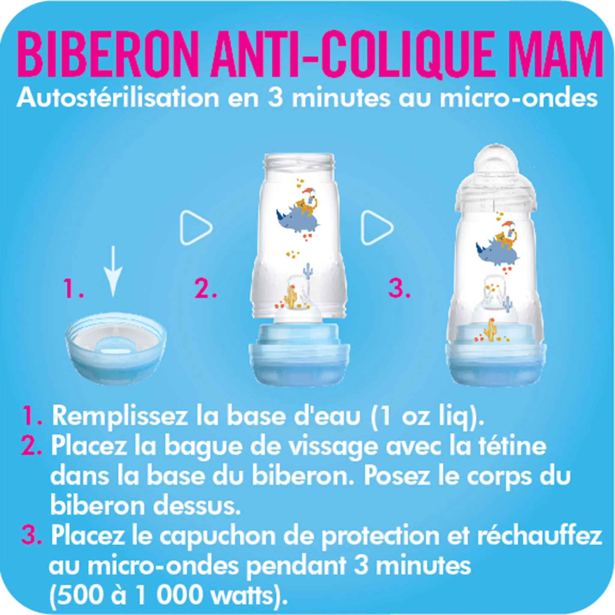 Mam Baby Biberon Anti-Colique Mam 9oz Paquet de 2 - Rose