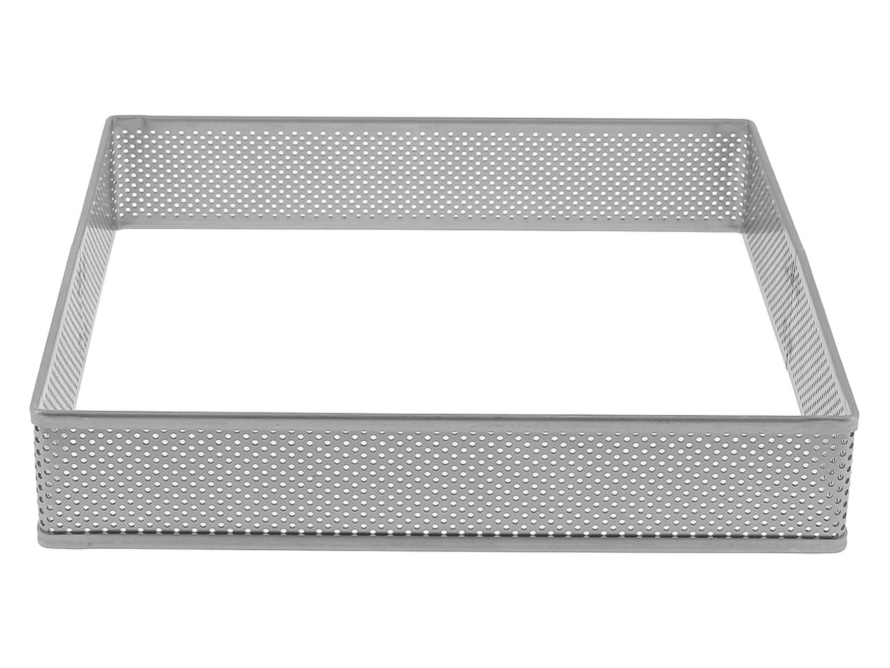Carré à tarte perforé inox - ht 3,5 cm - 18 x 18 cm - Mallard Ferrière