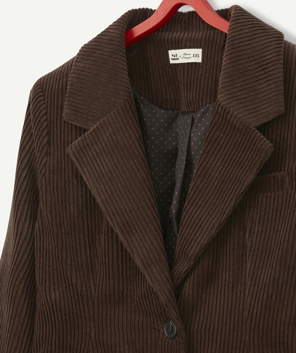 MANON PASQUIER x TAO - LA VESTE DE BLAZER EN VELOURS MARRON