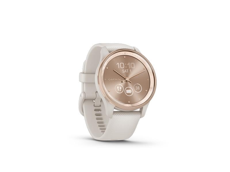 GARMIN Sportuhr Vivomove Trend Weiss/Rosa Hybrid-Smartwatch