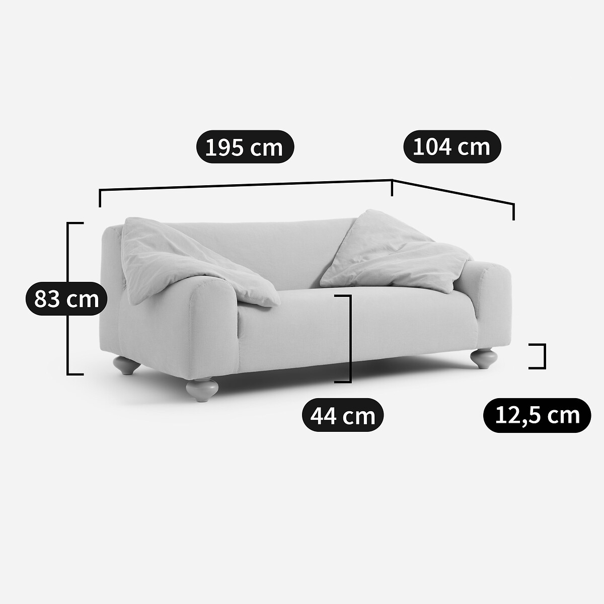 OTTO STUDIO PARA AM.PM<br>Sofá compacto em linho de algodão, ousado