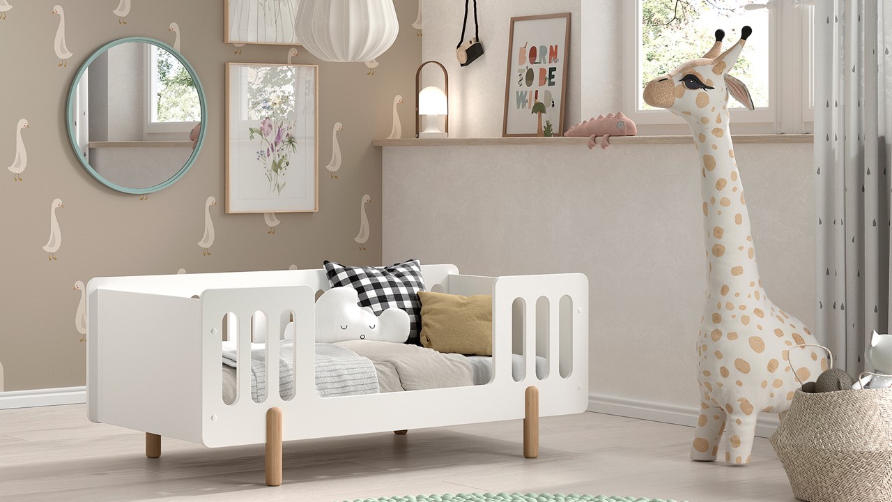 Peuterbed Smile met kast wit