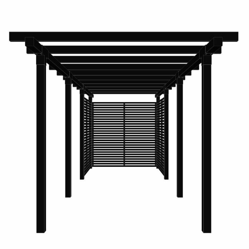 PERGOLA PLUS CUBIC DOBBEL 3 MODULER INKL. TOKYO GJERDE SVART