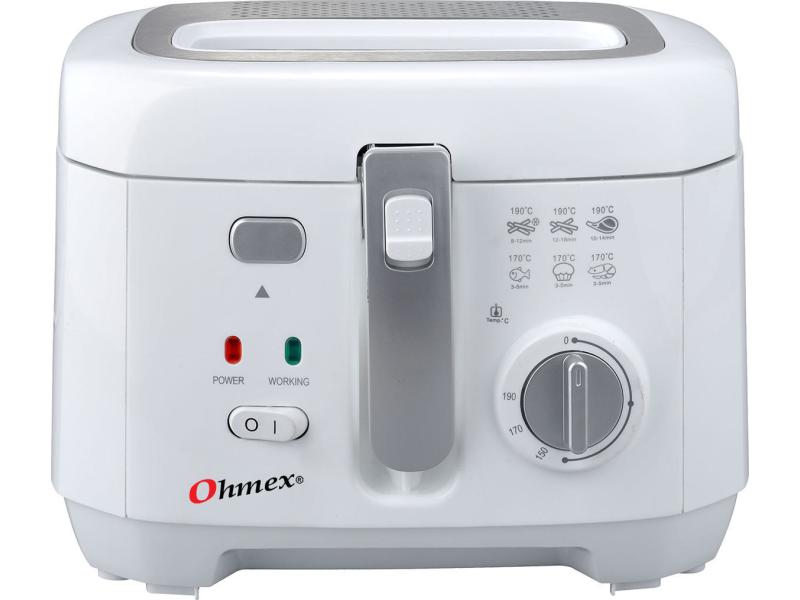 OHMEX Fritteuse FRY 1180 Weiss Ölfritteuse mit herausnehmbarem Behälter
