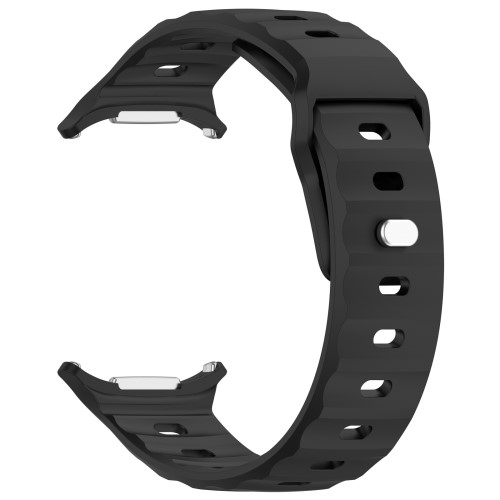 Samsung Galaxy Watch Ultra (47mm) Silikon Armband mit Knopf Verschluss (Gelenkumfang: 170-220mm) - Schwarz