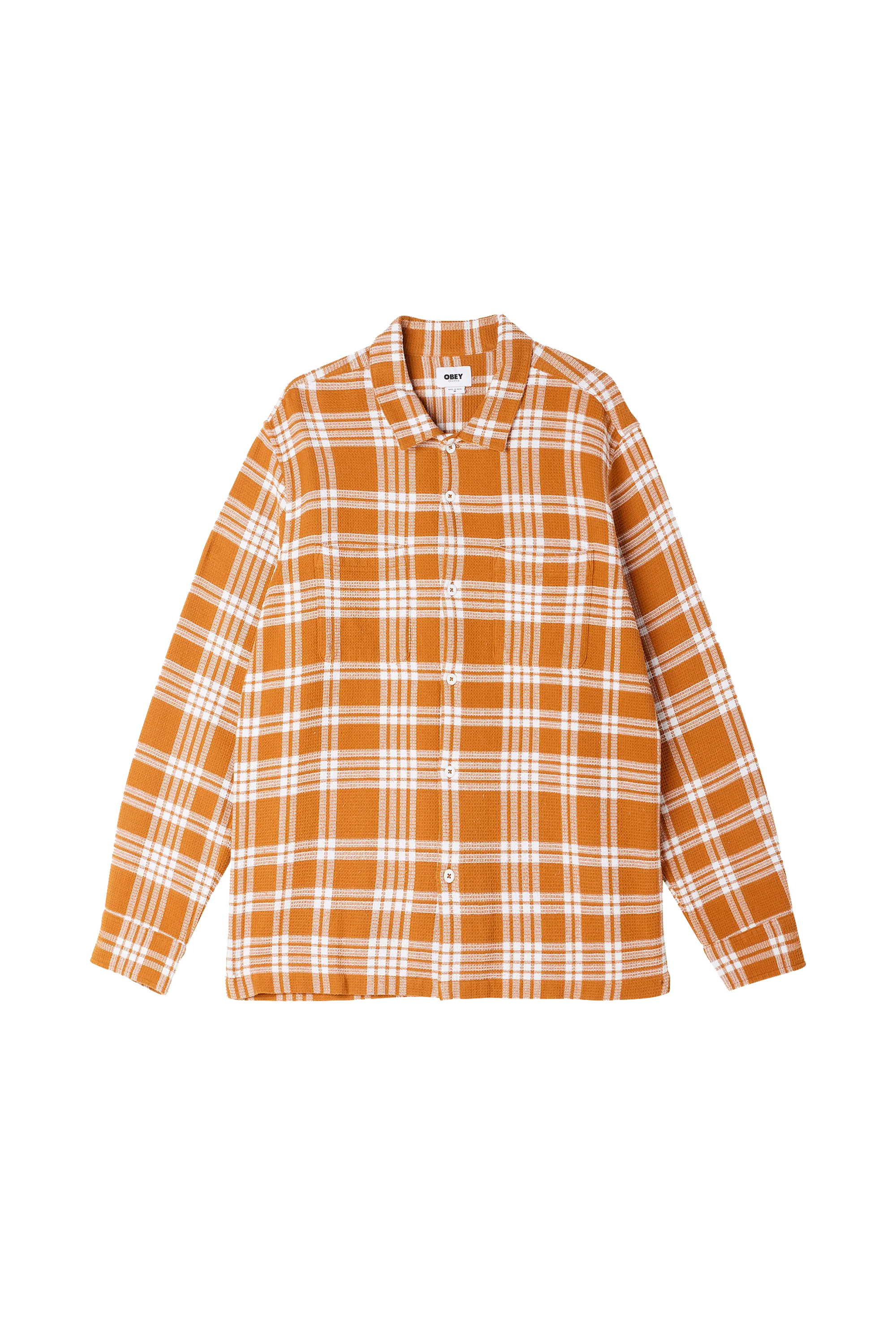 OBEY Chemise SLOAN WOVEN Marron