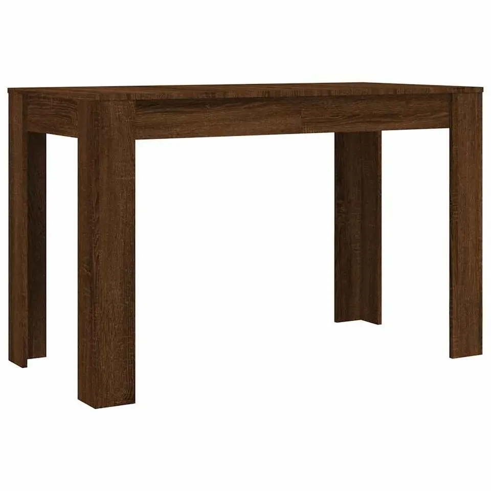 vidaXL Eettafel - Rechthoekige tafel - Bruin eiken - Bewerkt hout - 120x60x76 cm