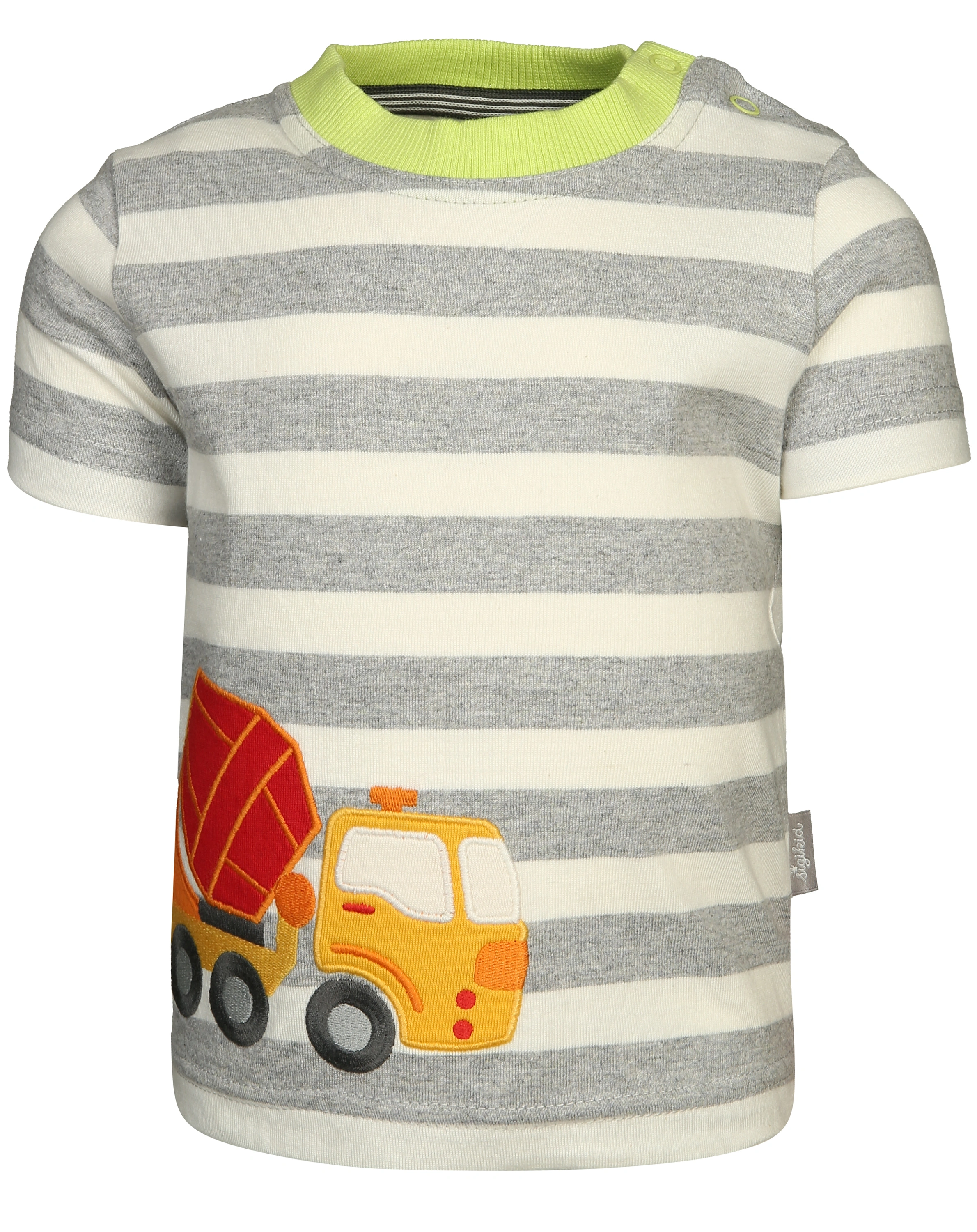 T-Shirt CONSTRUCTION gestreift in grau