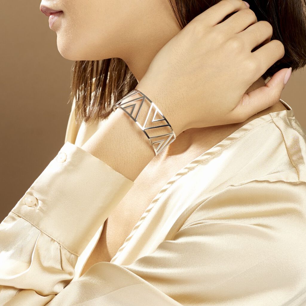 Bracelet Manchette Mathilde Acier Blanc