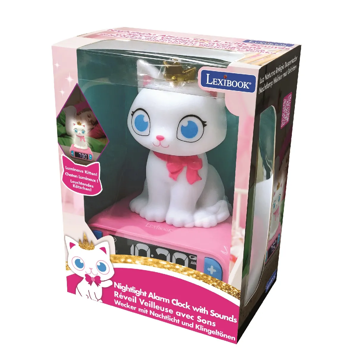 Lexibook Réveil Veilleuse Lumineuse Chat