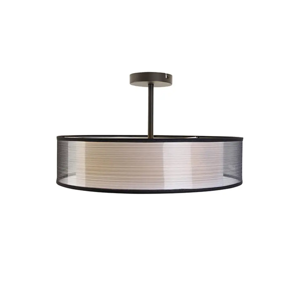 Qazqa plafondlampen drum-neutron zwart e27