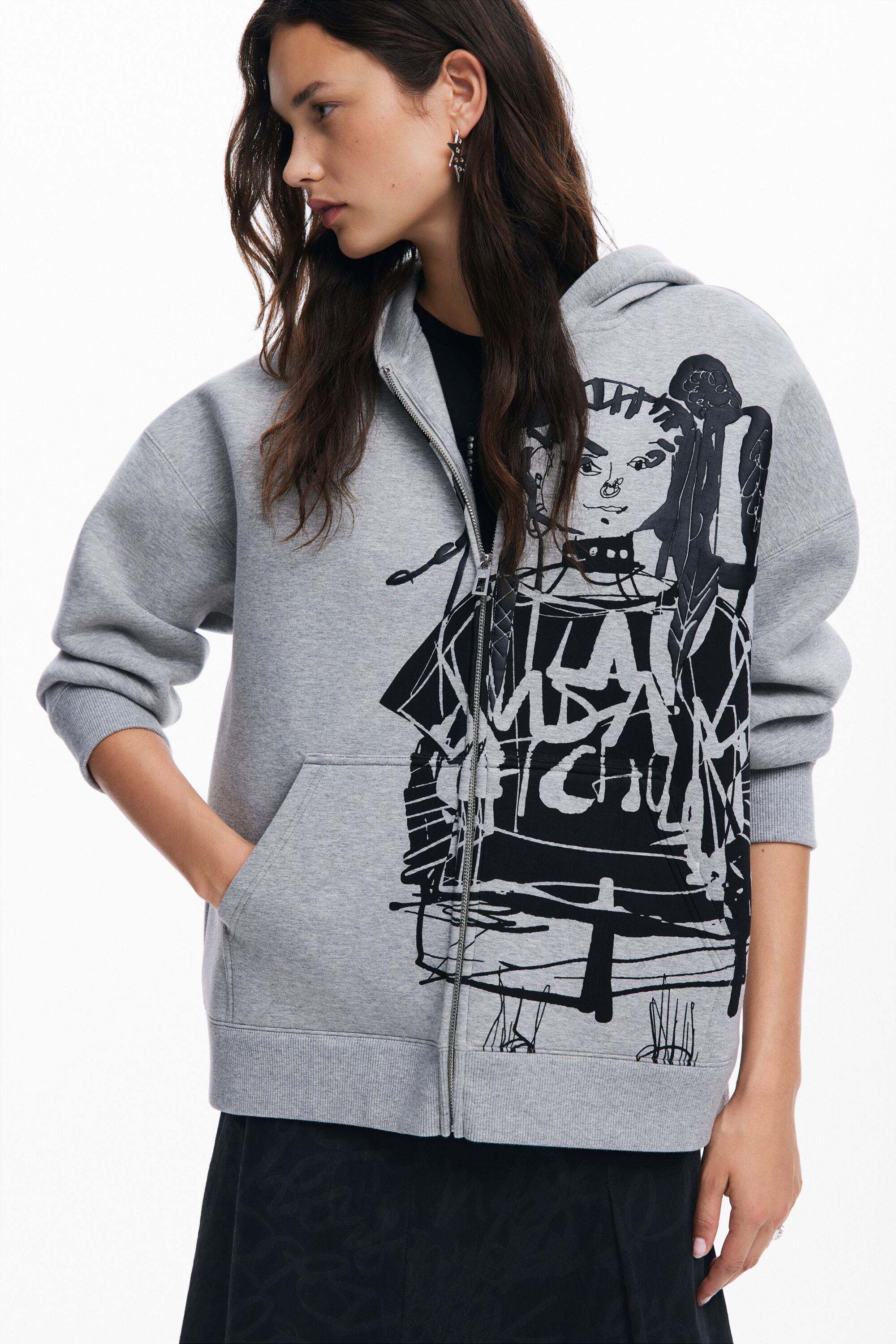 Moletom com zíper estampado M. Christian Lacroix