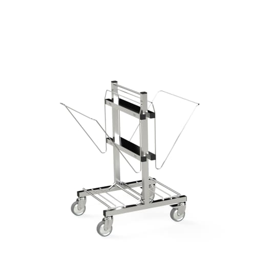Chariot double supports moyens sacs inox Villard