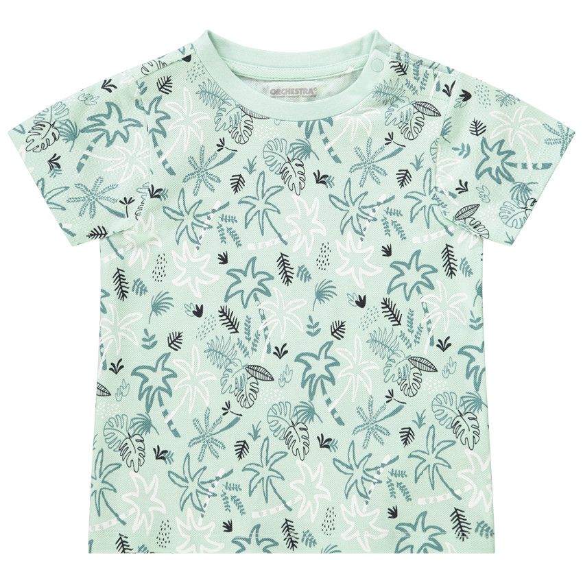 T-shirt manches courtes en coton imprimé palmiers pour bébé garçon - Vert