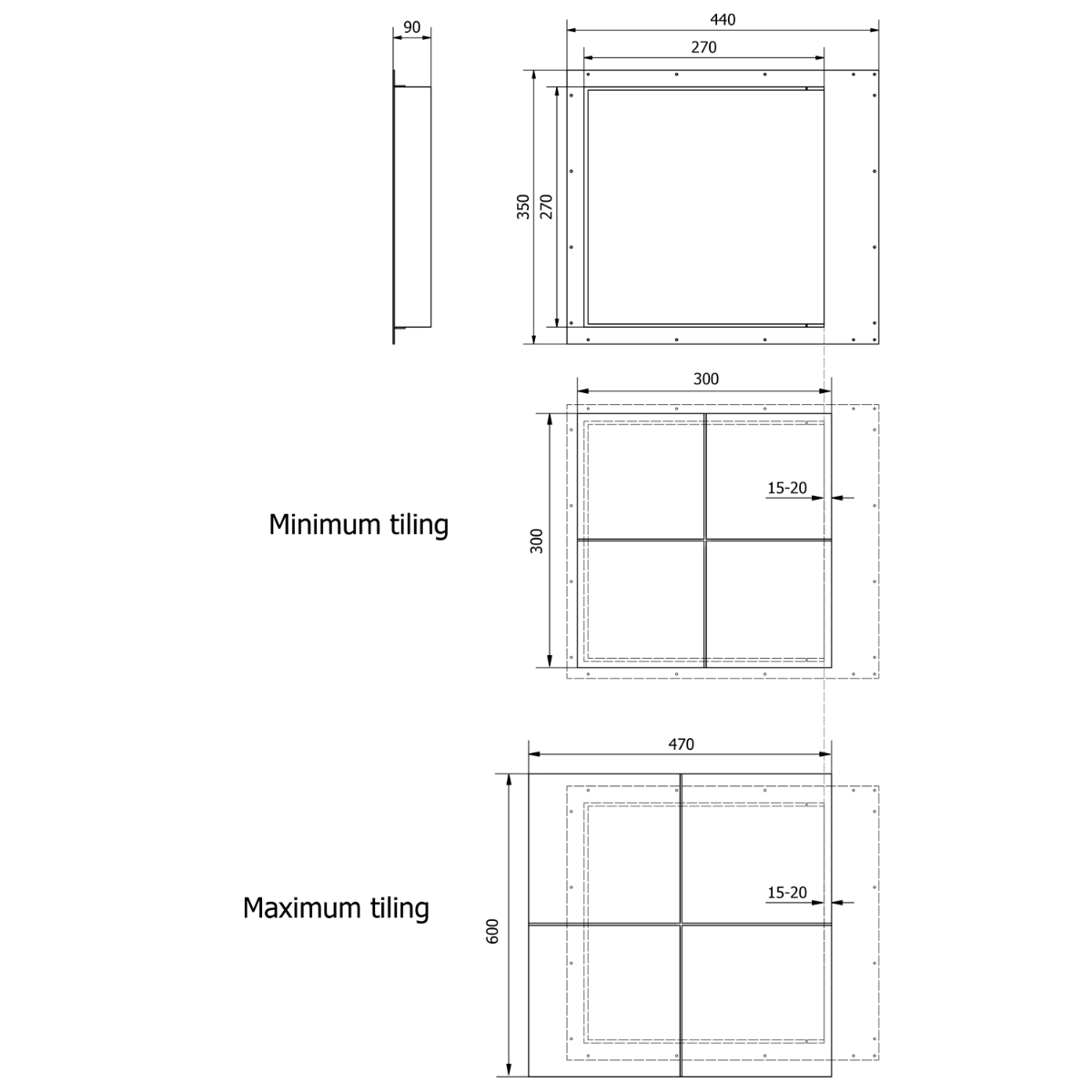 Sapho Zarz tegelluik met kliksysteem 30x30cm